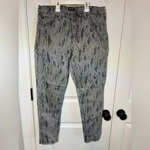 DEAR JOHN Gisele High Waisted Skinny Jeans Grey Snakeskin Pattern Womens Size 30